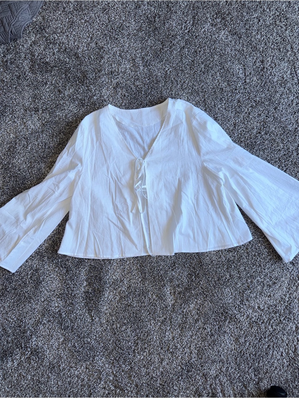 White Tie-Front Women’s Top